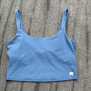 Vuori Light Blue Scoop Crop Tank